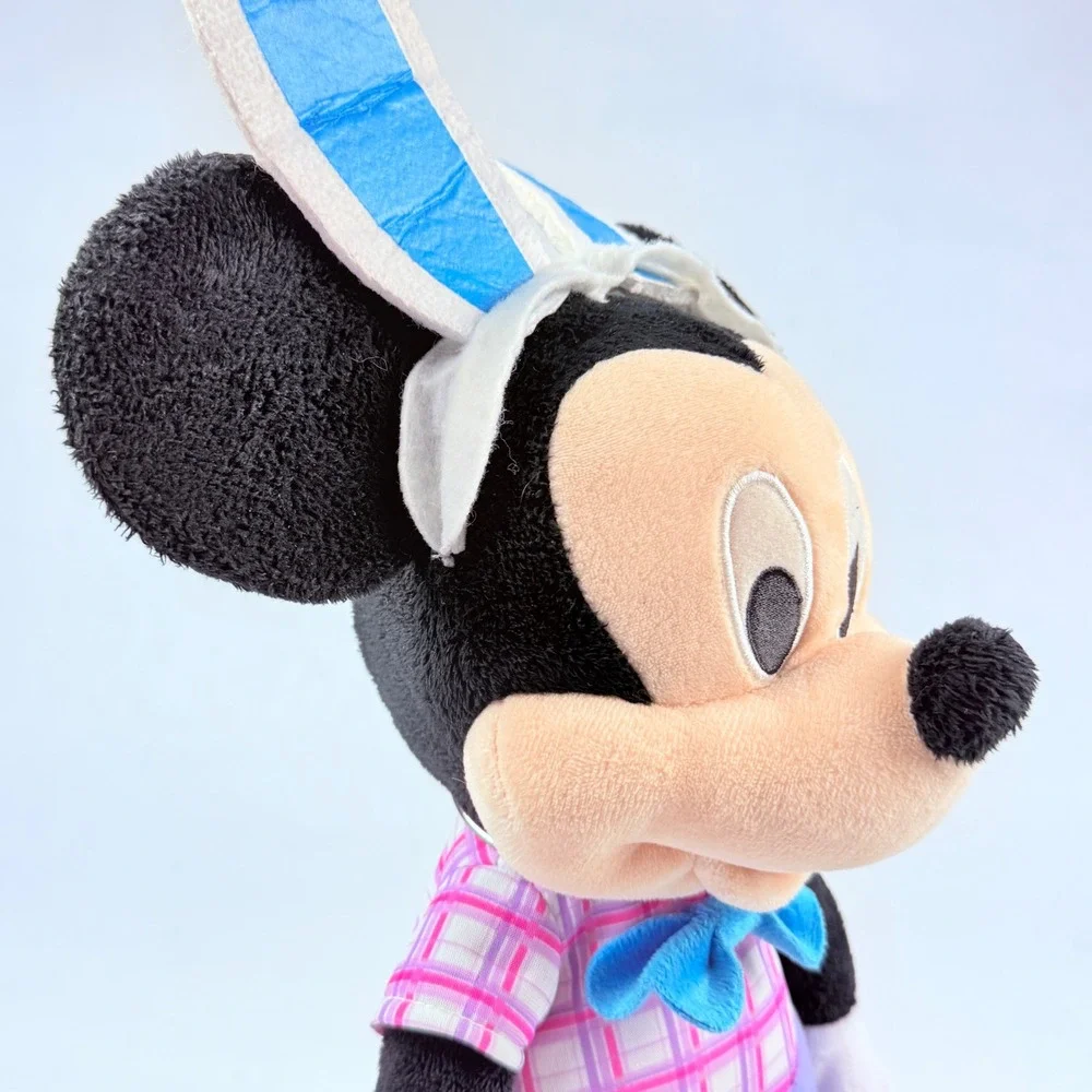 Disney Mickey Mouse‎ Easter Bunny Plush Plaid Shirt Blue Bow Purple Shorts 24 in